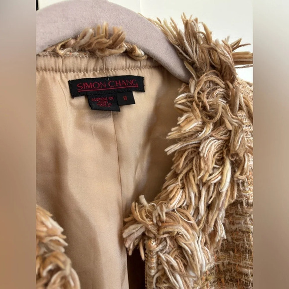 Simon Chang fringe tweed jacket size 8 - Picture 3 of 3
